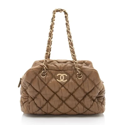 Chanel Lambskin Bubble Quilt Satchel - Image 1 of 4