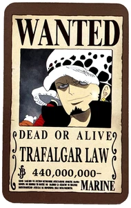 Trafalgar Law One Piece Wanted Set ACG Holo Tarjeta Anime Dead or Alive - Imagen 1 de 4