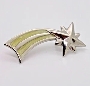 Prendedor de solapa Avon Rising Star de colección tono plateado estrella fugaz reconocimiento de premio - Imagen 1 de 6