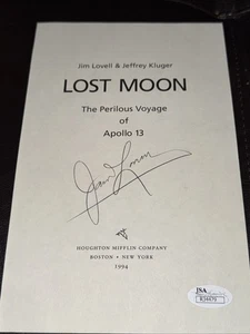 Jim Lovell Autographed Signed Lost Moon Book Page JSA Authenticated Apollo 13 - Picture 1 of 4