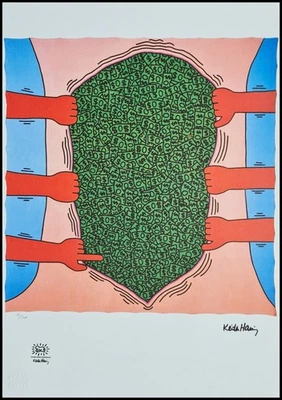 KEITH HARING * Untitled * 50x35 cm*signed lithograph*Kunstdruck*limited # 75/200 - Bild 1 von 4