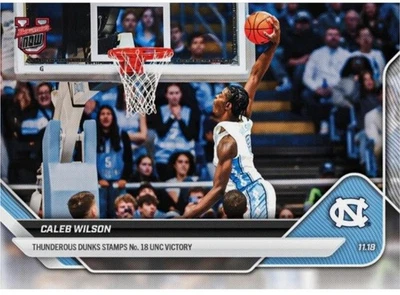 预售 Caleb Wilson UNC 2025-26 Bowman U NOW 篮球新秀卡 RC DUNK 17 — 第 1/2 张图片