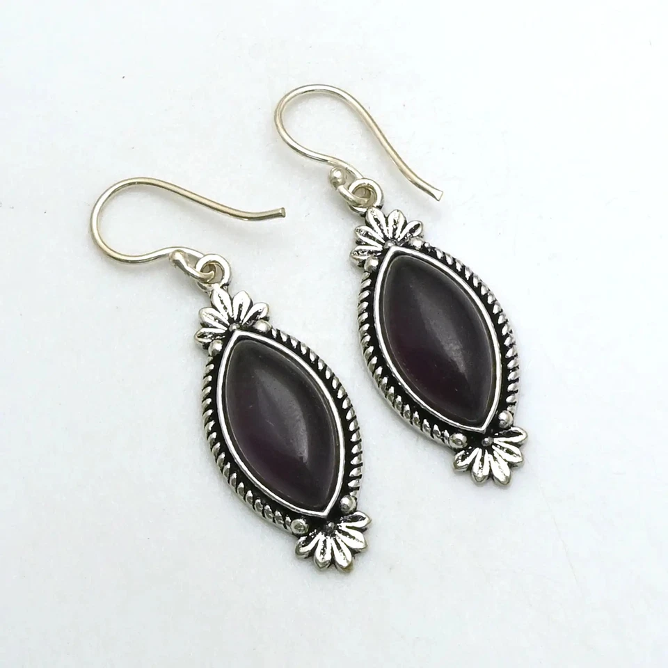 Amethyst Gemstone Handmade Drop Dangle Earrings Jewelry For Women 1.8" AE-92638 - Image 1 of 1