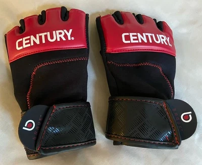 Century Brave Black/Red Fingerless Training Gloves - Size S/M - Image 1 of 4