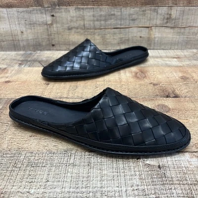 Vince Freeman Mujer Cuero Negro Tejido Sin Cordones Mula Pisos Talla 7.5 M ¡GENIAL! Foto 1 de 4