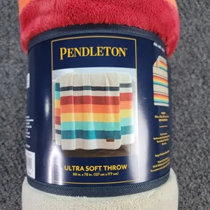 Pendleton Blanket Reversible Plush Soft Throw Mount Foraker Polyester 70x50 NEW - Picture 1 of 5