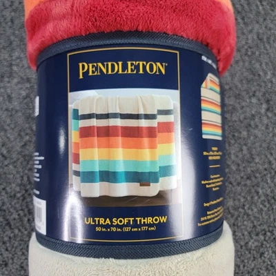 Pendleton Blanket Reversible Plush Soft Throw Mount Foraker Polyester 70x50 NEW - Image 1 of 4