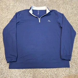 Rhoback Herren Shirt 1/4 Zip Langarm Golf Performance Blau Large - Bild 1 von 7