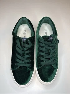 J. Crew dunkelwaldgrüne Samt-Sneaker Damenschuhe Größe 7,5 M - Bild 1 von 9