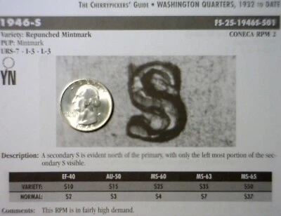 1946s/s ERROR RPM #2 Washington Quarter Silver CH BU Coin Cherry Pickers FS #501 - Image 1 of 4