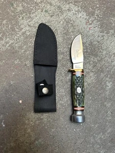 Steel Warrior Green Handle Knife 440 Stainless Steel fixed Blade W/Sheath - Picture 1 of 2