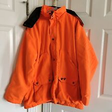 VTG Winchester Mens XL Hunting Fleece Jacket Blaze Hunter Orange Full Zip Hood
