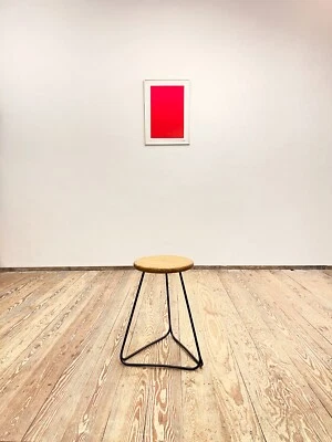 Industrial Style Bar Hocker, Schwarz-Stahl und Eiche Sitz - Bild 1 von 4