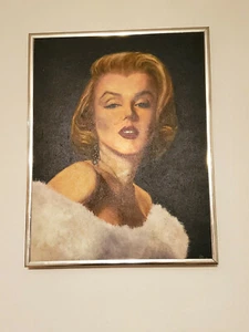 Pintura al óleo sobre lienzo firmada de 18 1/4"" x 14 1/4"" en marco de metal - Imagen 1 de 9