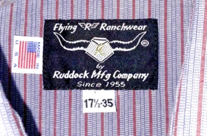 VTG Pearl Snap Western Shirt Flying R Ranchwear Mens XL Gray Red Stripe Rodeo US - Picture 1 of 8
