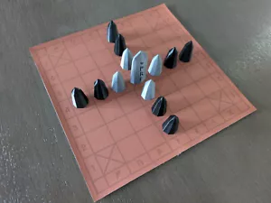Hnefatafl Viking Chess Board Game Set - Brandubh Variant 7x7 - Picture 1 of 6