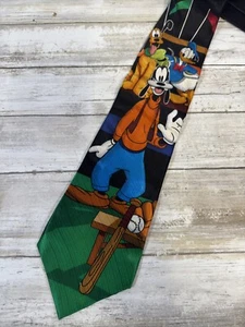 Mickey Unlimited Silk Necktie Disney Baseball Goofy Donald Vintage Retro Tie - Picture 1 of 6