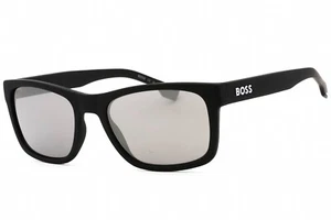HUGO BOSS 1569/S 003 T4 Sunglasses Matte Black Frame Silver Lenses 55mm - Picture 1 of 4