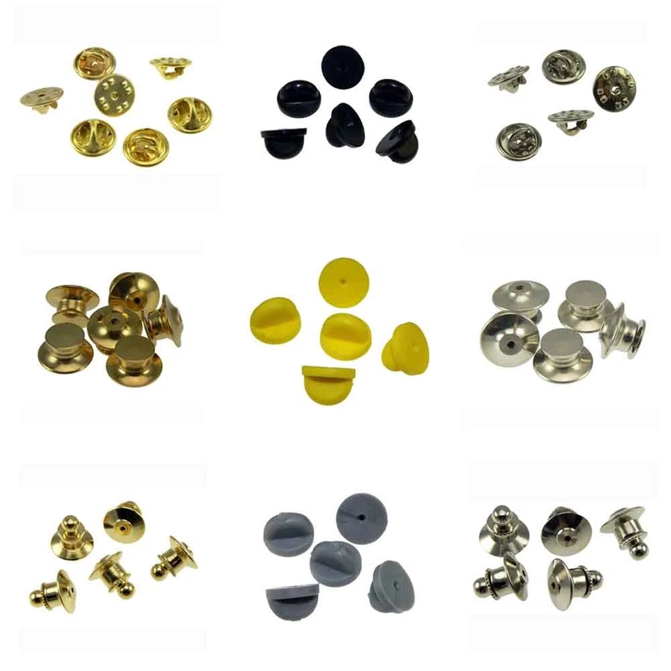 10-150 Rubber Locking Butterfly Lapel Pin Backs Clasp Clutches Guards Attachment - Image 1 of 1