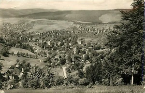 Postal Klingenthal Ortsteil Georgenthal Brunndobra Alemania vista aérea RPPC - Imagen 1 de 2
