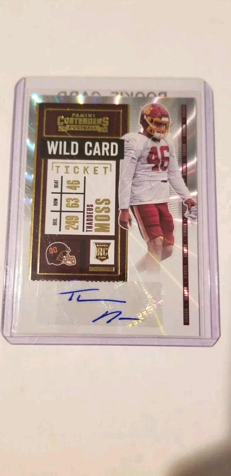 2020 Panini Contenders Variation Wild Card Ticket Thaddeus Moss Rookie Auto RC - Image 1 of 1