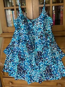 Ladies Longitude One Piece Bathing Suit Multi Blue Size 16 - Picture 1 of 6