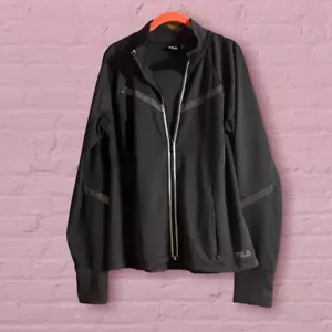 Fila Sport Black & Gray Zippered Track Jacket- Size XL - Picture 1 of 4