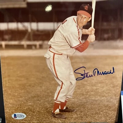 Stan Musial autographed 8x10 color photo Beckett certified  - Image 1 of 3