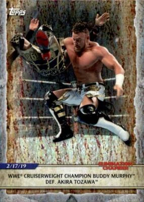 2020 Topps Road to Wrestlemania Foil #10 Champ. Buddy Murphy def. Akira Tozawa - Image 1 of 2
