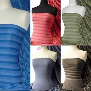 100% Viscose Stretch Fabric Dressmaking Material- Stripe Prints Q240, Tia Knight - Picture 1 of 9