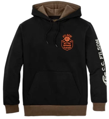 Filson Prospector Hoodie 20285242 Black Log Mill Retro Tan CC Graphic Sweatshirt - Image 1 of 4