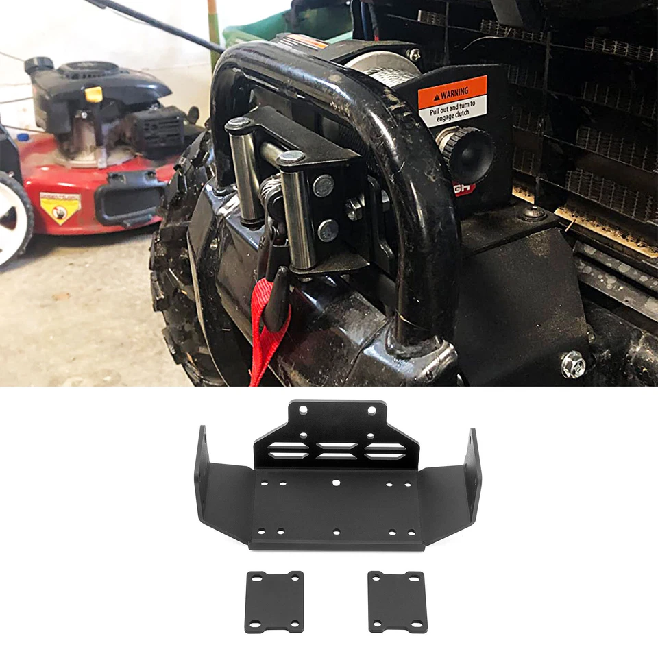 Soporte de montaje de placa de cabrestante de parachoques delantero de acero para Honda Pioneer 500 520 WSAY Foto 1 de 4