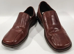 Steve Madden Hombres Mocasines Zapatos Talla 10 Cuero Marrón Puntera Cuadrada Sin Cordones Informales - Imagen 1 de 11