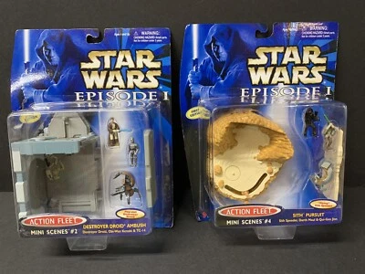 Figuras de acción Star Wars Episodio 1 mini escenas # 2 y # 4, y (4) juguetes Taco Bell Foto 1 de 4