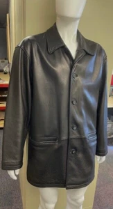Chaqueta de cuero Roundtree & Yorke para hombre negra XL piel de cordero 100 % guante suave - Imagen 1 de 5