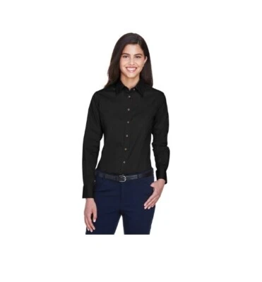 Harriton Women's 2XL Long Sleeve Twill Shirt with Stain Release - Image 1 of 2