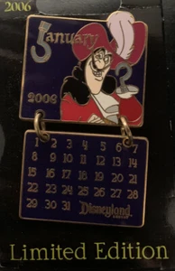 Disneyland Resort Calendar - January - Captain Hook Peter Pan Disney Pin LE - Picture 1 of 1