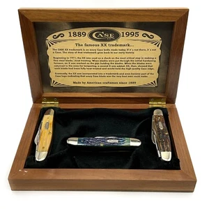 1995 Case XX Rare Stockman Bone 4-Blade Set #140 in Wood Box - Picture 1 of 9