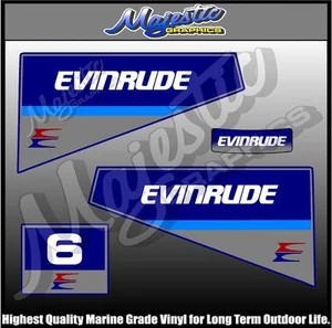 EVINRUDE - 6.0 hp - DECAL SET - OUTBOARD DECALS - Bild 1 von 1