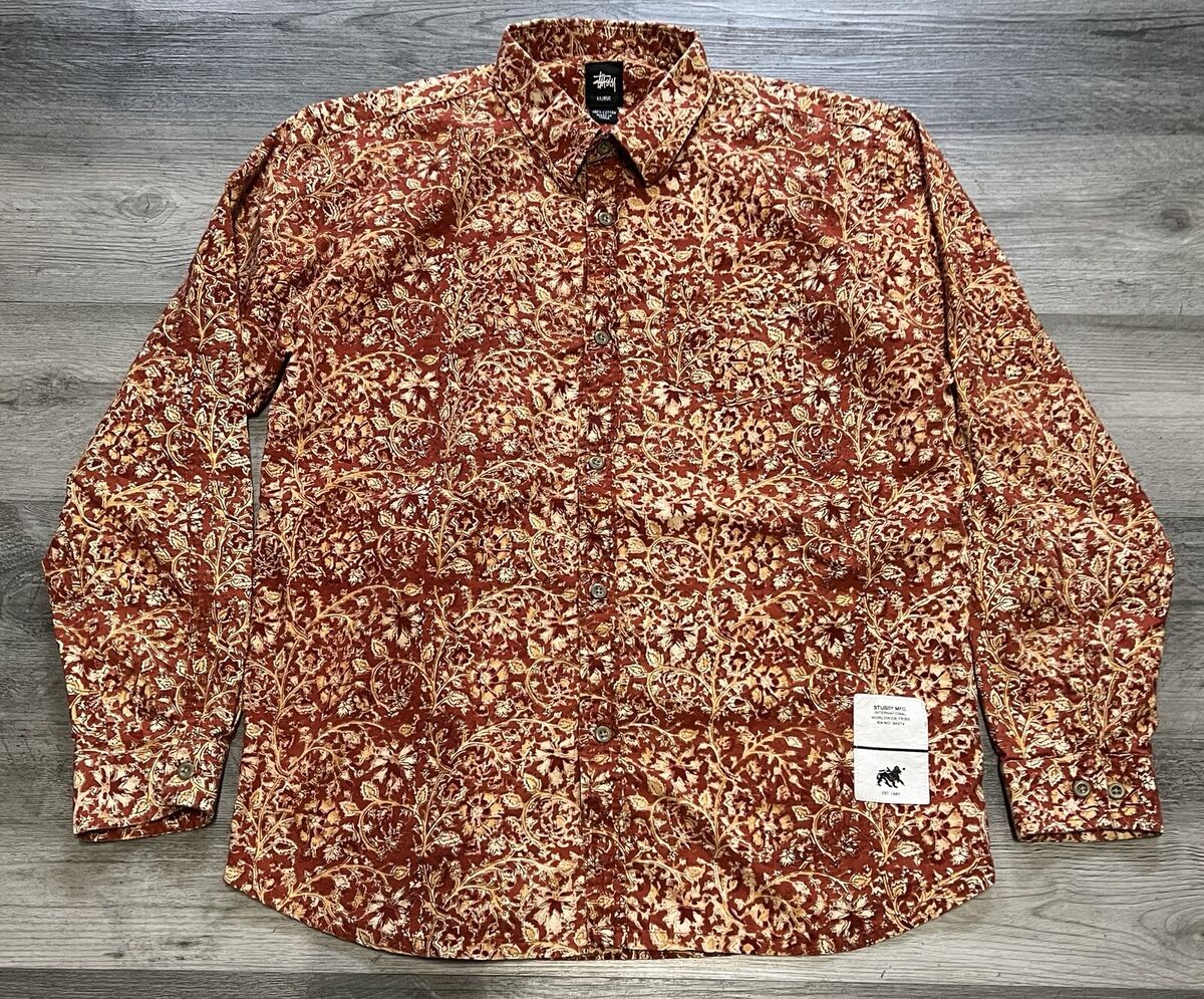 Stussy Paisley Button-Up Casual Button-Down Shirts for Men Stussy Paisley Button-Up Casual Button-Down Shirts for Men