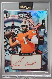 Cam Ward 1/1 2024 Wild Card QB1 Rookie RC Auto Tinta Roja Vertical Platino Titanes - Imagen 1 de 2