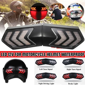 Kabellose Motorrad Helm LED Smart Brake Stop Blinker Leuchte Kontrollleuchte - Bild 1 von 12