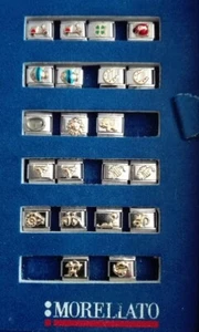 MORELLATO ORIGINALE ZODIACO SIMBOLI ACCIAIO/ORO/SMALTO PER BRACCIALE ELASTICO - Foto 1 di 12