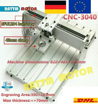 「DE」 3040 43mm Desktop CNC Router 1204 Ballscrew DIY Engraving Machine Frame Kit - Bild 1 von 4
