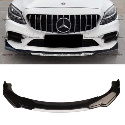 For Mercedes-Benz AMG35 AMG45 GT Front Bumper Lip Spoiler Splitter Black White - Image 1 of 4