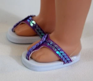 Sequin Sandals Purple for 14" Wellie Wishers American Girl Doll Shoe Accessories - Picture 1 of 4