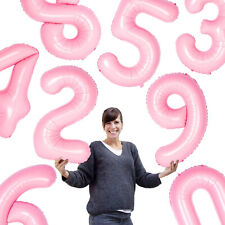 Folien Luftballon mit Zahl Kinder Geburtstag Mädchen Deko Ballon Rosa - wählbar