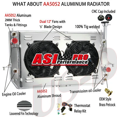 3 Row Radiator Shroud Fan Relay Fit 1996-2005 Chevy Astro GMC Safari 4.3L - Image 1 of 4