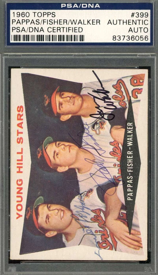 Pappas Fisher Walker PSA DNA Signed 1960 Topps Young Hill Stars Autograph - Image 1 of 1