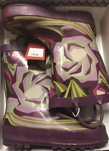 MISSONI for Target GIRLS Rose Floral Rain Boots Rainboots SIze MEDIUM Brand New - Picture 1 of 3
